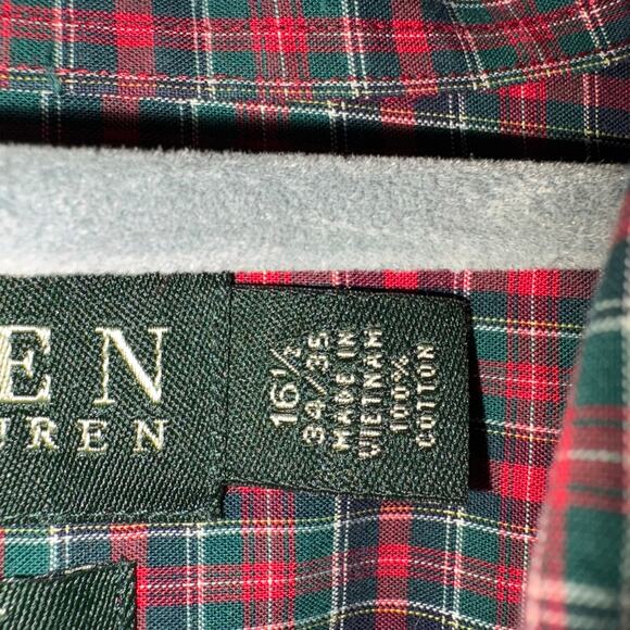 Lauren Ralph Lauren Men Plaid Classic Fit Long Sleeve Button-Down Shirt - Picture 4 of 5